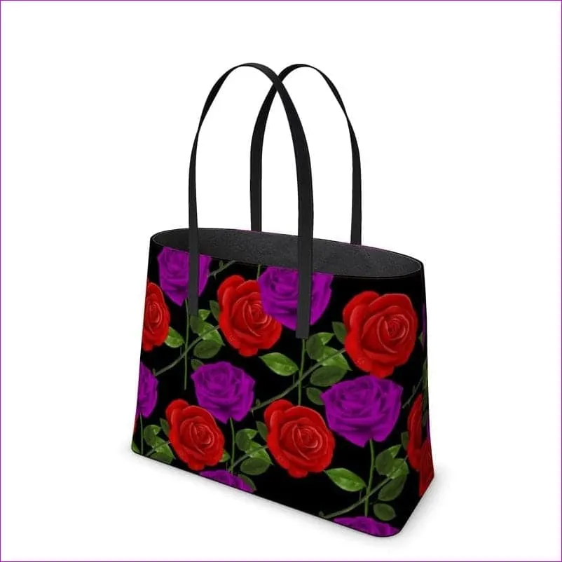 Red Rose Purp Authentic Leather Designer Kika Tote