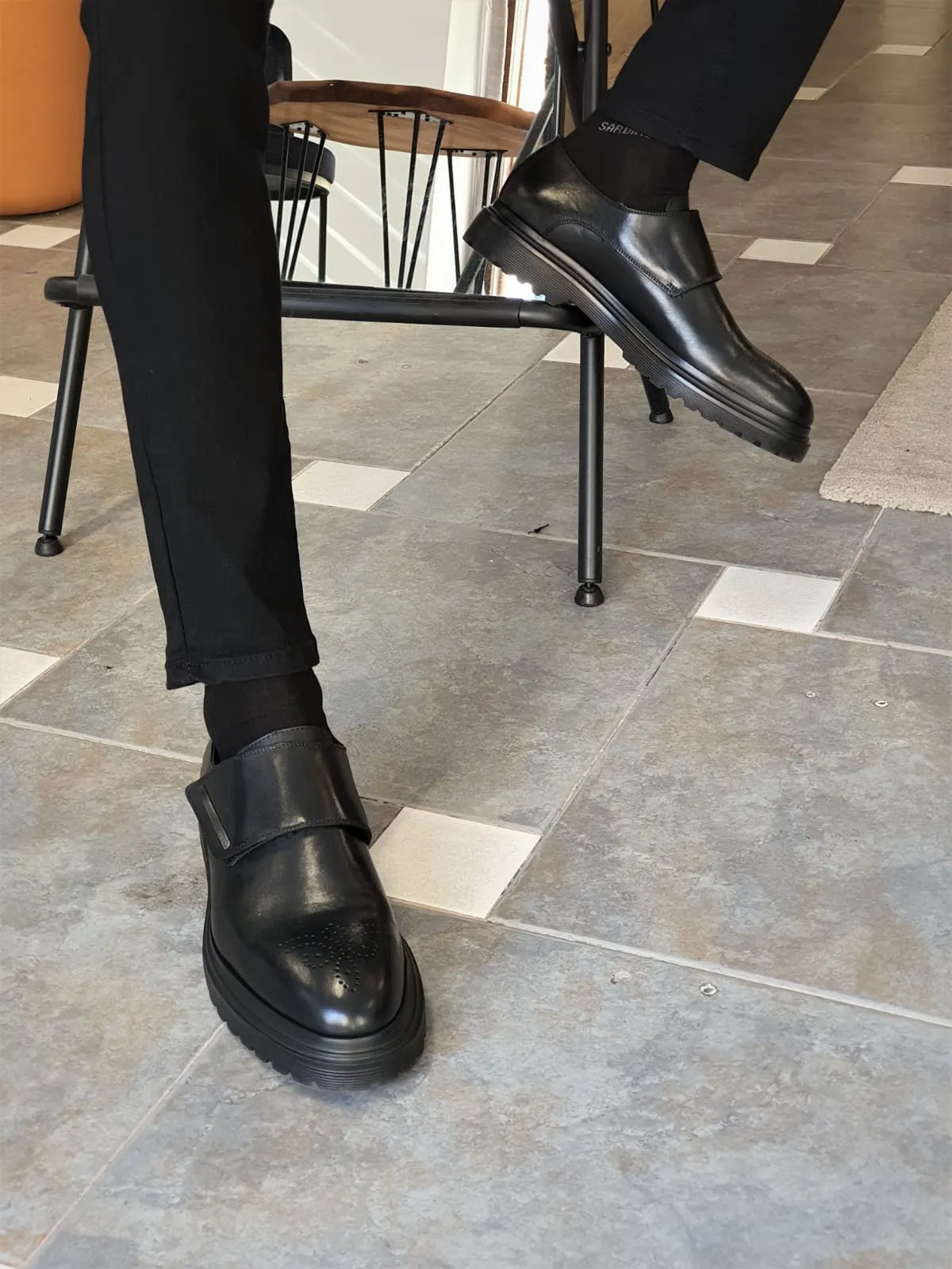 Royale Special Edition Sardinelli Leather Eva Black Shoes