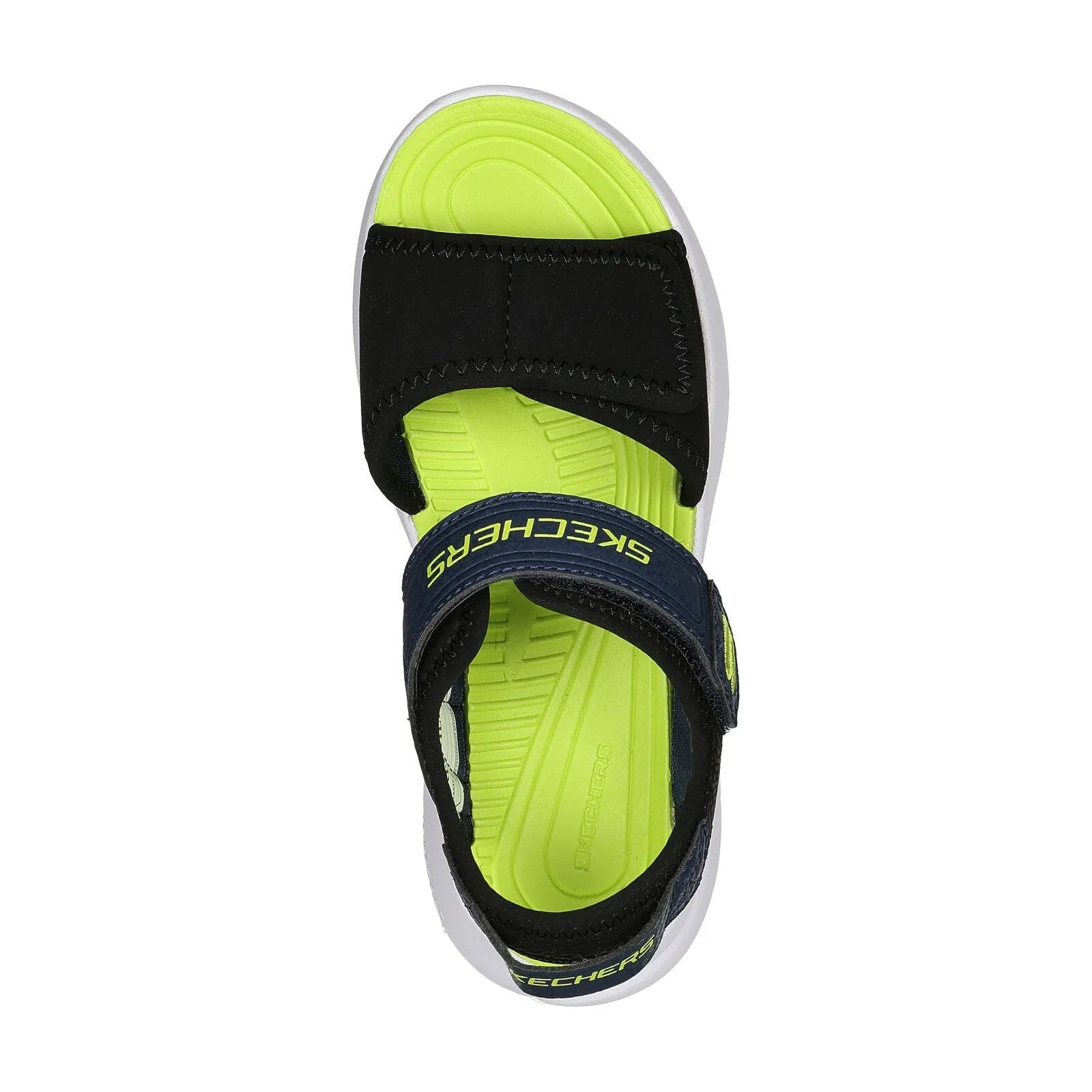 Skechers 406512L Razor Splash Boys Black, Navy And Lime Synthetic Touch Fastening Sandals