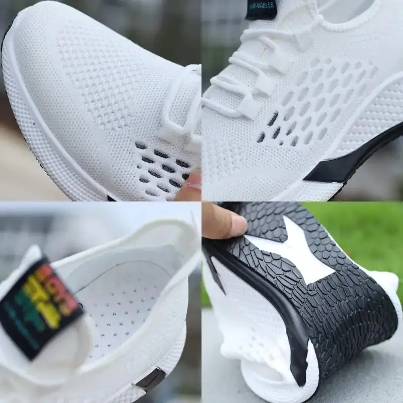Sneakers New Sports Shoes Men's Breathable Casual Mesh Shoes Comfort Increase Lace-up Non-slip Low-top Running Shoes