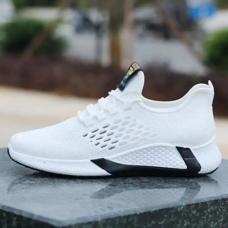 Sneakers New Sports Shoes Men's Breathable Casual Mesh Shoes Comfort Increase Lace-up Non-slip Low-top Running Shoes