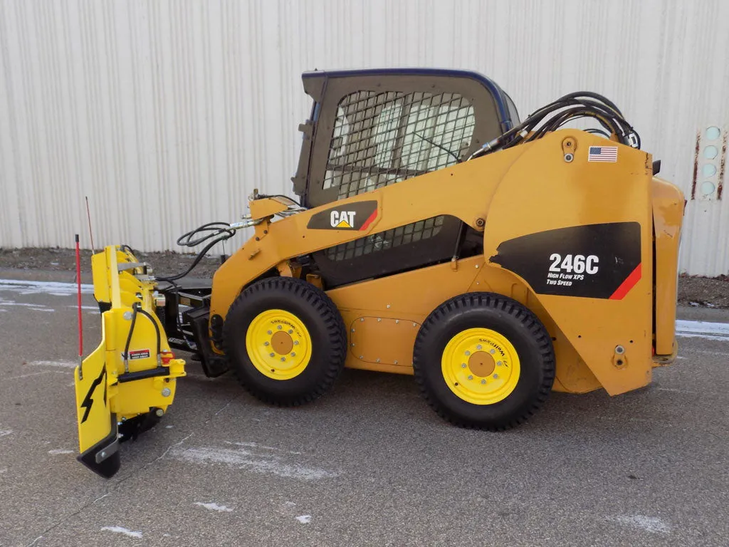 SnowWolf QuattroPlow auto wing plow for skid steers
