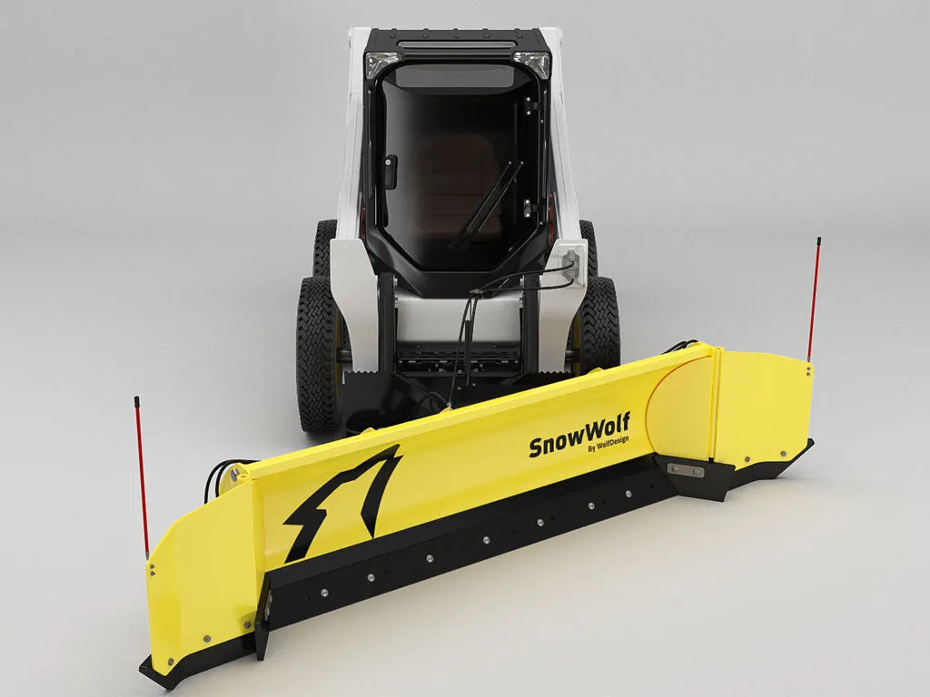 SnowWolf QuattroPlow auto wing plow for skid steers