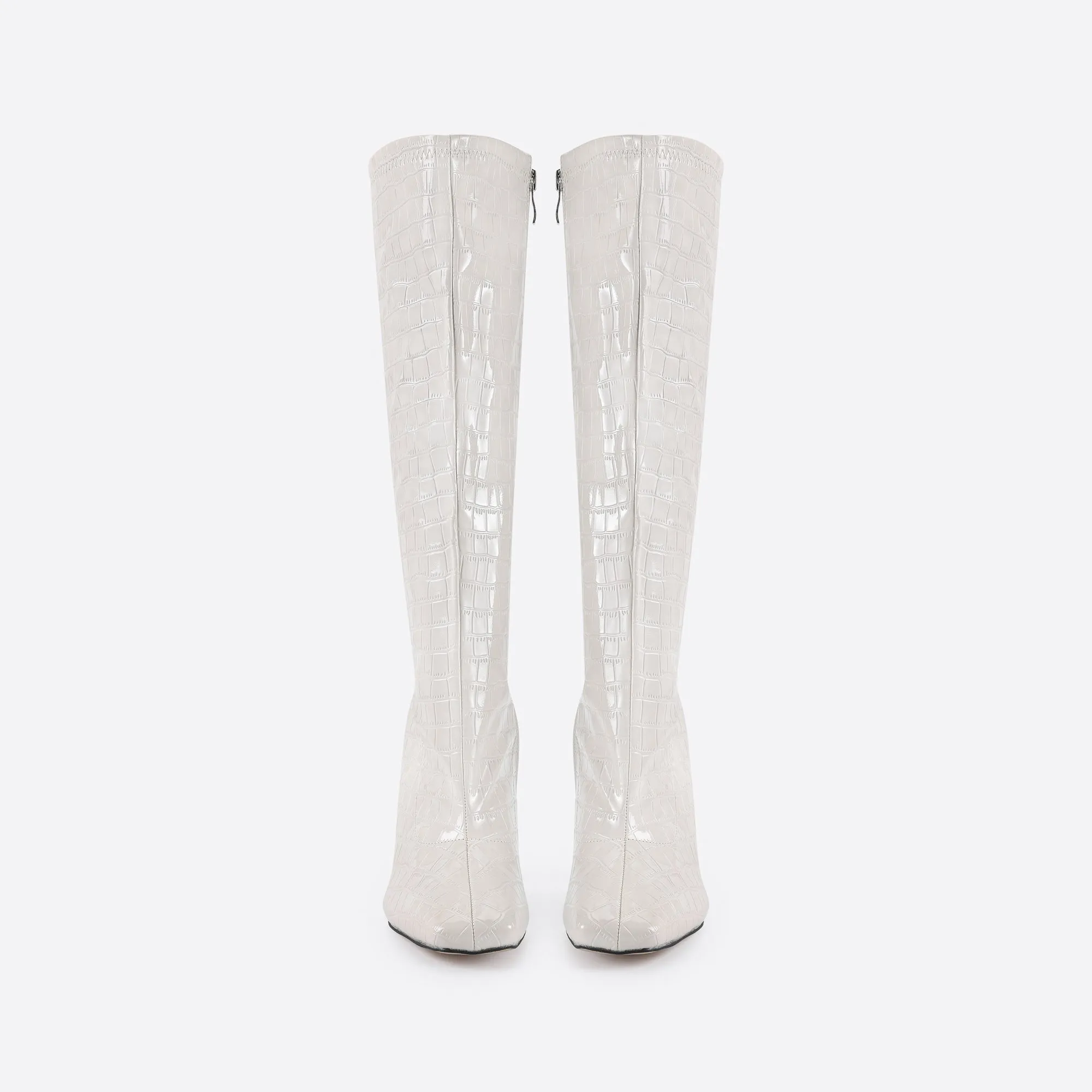 Sohiwoo Women Women Square-Toe Side Zip Boots