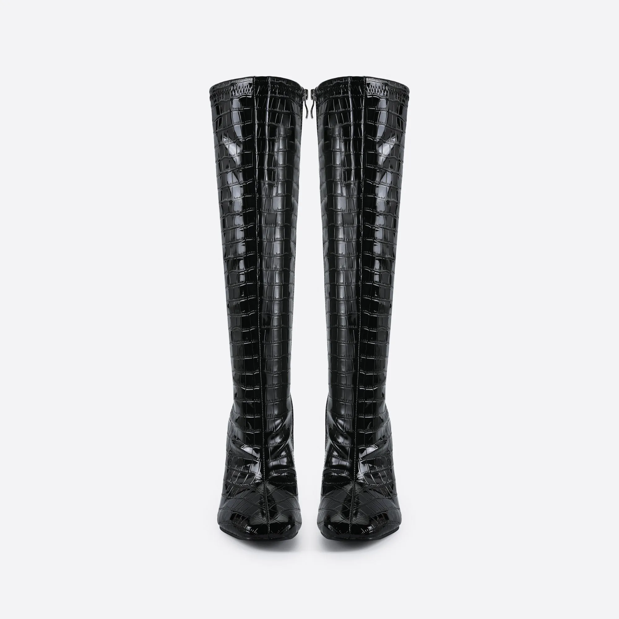 Sohiwoo Women Women Square-Toe Side Zip Boots