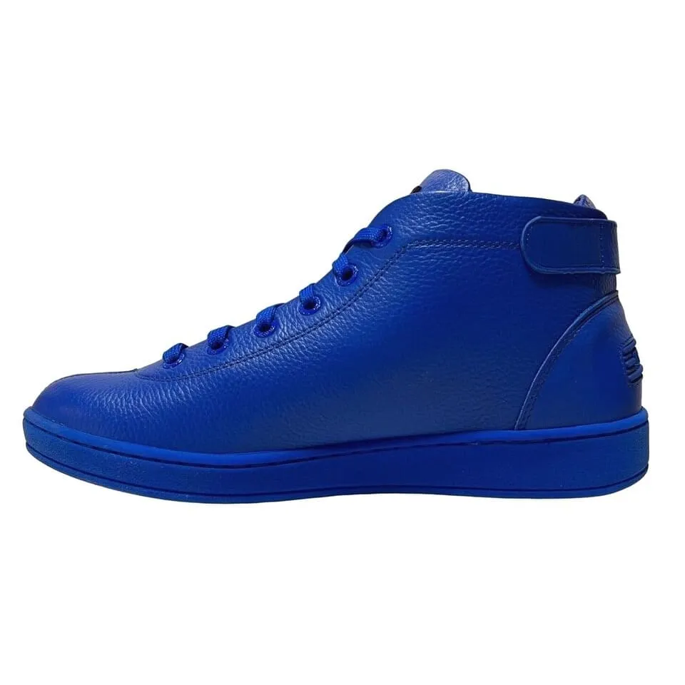 Travel Fox Spider Men's Dark Blue Leather Mid Top Sneakers 915601-05