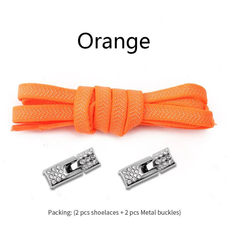 Trendy Elastic Shoelaces With Sparkly Cross Locks