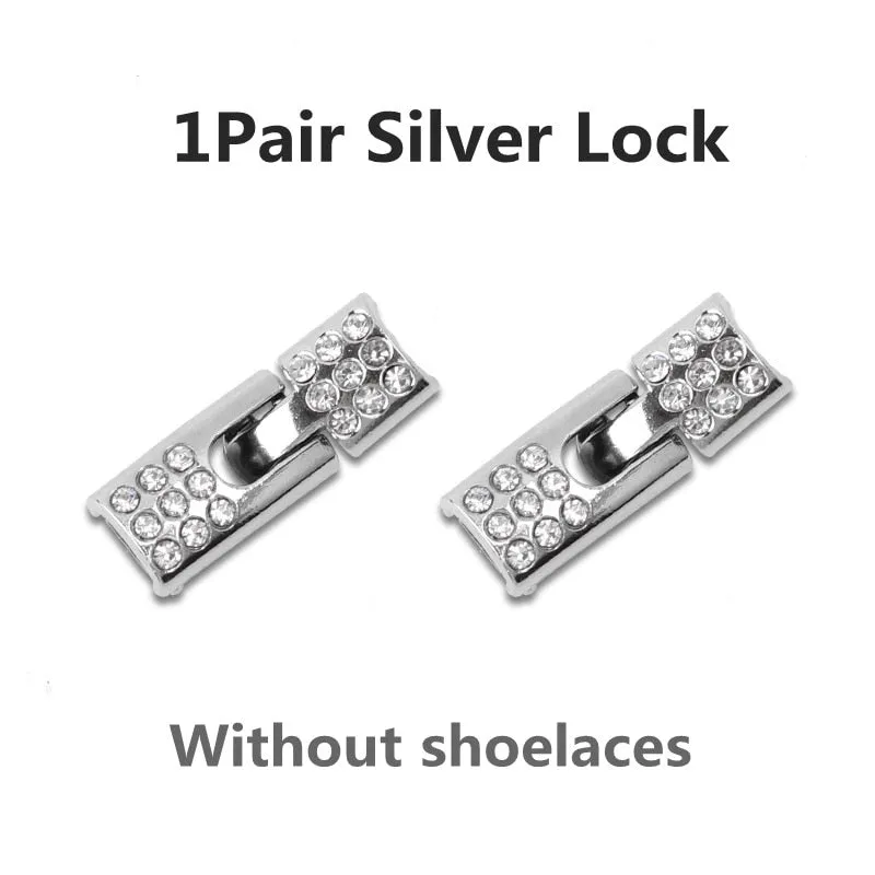 Trendy Elastic Shoelaces With Sparkly Cross Locks