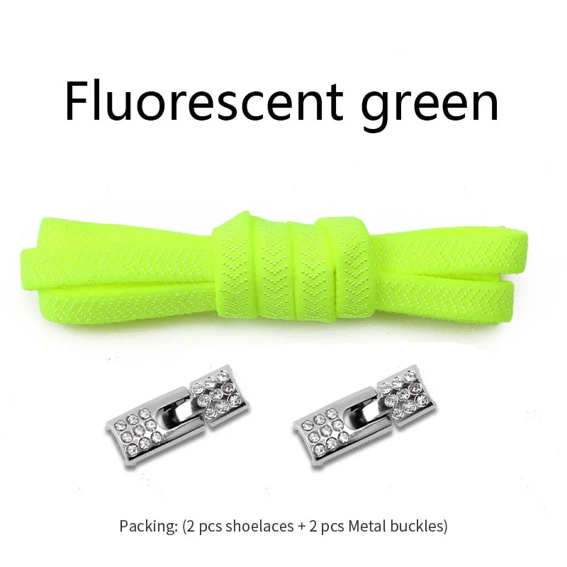 Trendy Elastic Shoelaces With Sparkly Cross Locks