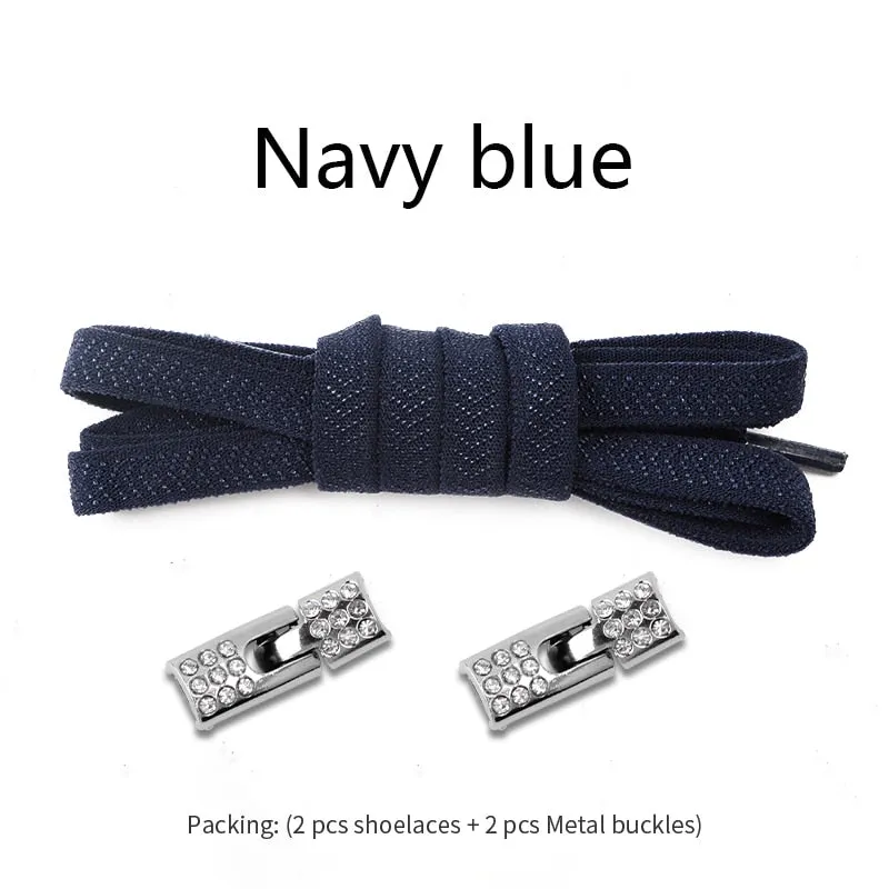 Trendy Elastic Shoelaces With Sparkly Cross Locks