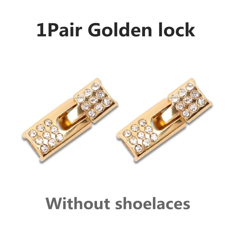 Trendy Elastic Shoelaces With Sparkly Cross Locks