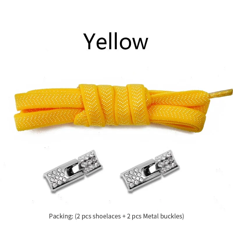 Trendy Elastic Shoelaces With Sparkly Cross Locks