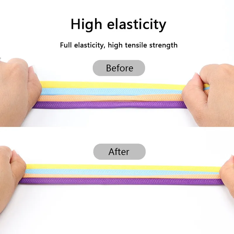 Trendy Elastic Shoelaces With Sparkly Cross Locks