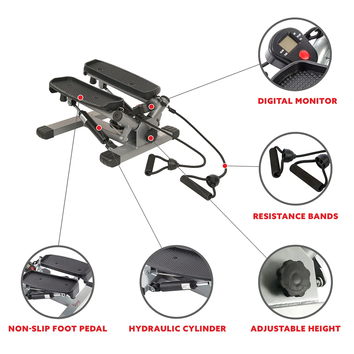 Twist Stepper Machine w/ Resistance Bands