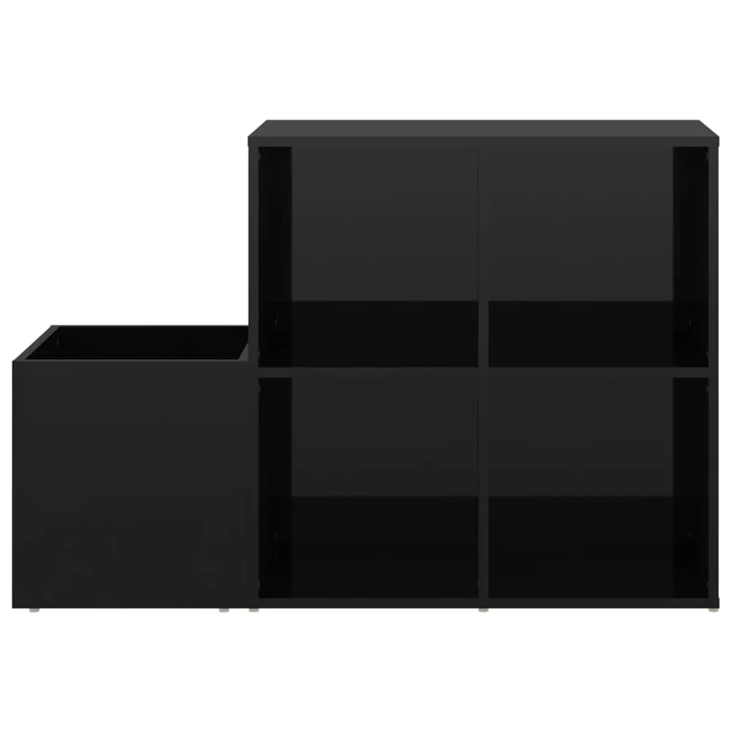 vidaXL Hall Shoe Cabinet High Gloss Black 105x35.5x70 cm Engineered Wood