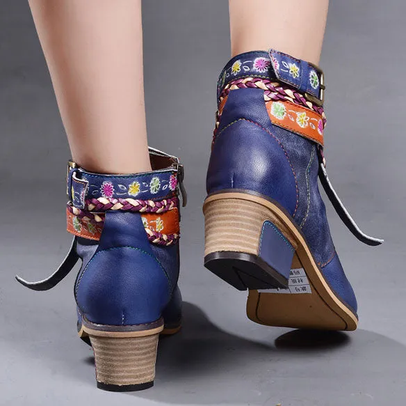 Vintage Handmade Ethnic Chunky Boots| Gift Shoes 36-42