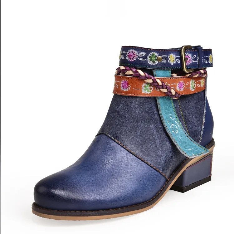 Vintage Handmade Ethnic Chunky Boots| Gift Shoes 36-42