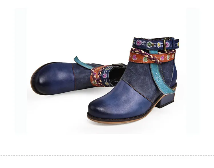 Vintage Handmade Ethnic Chunky Boots| Gift Shoes 36-42