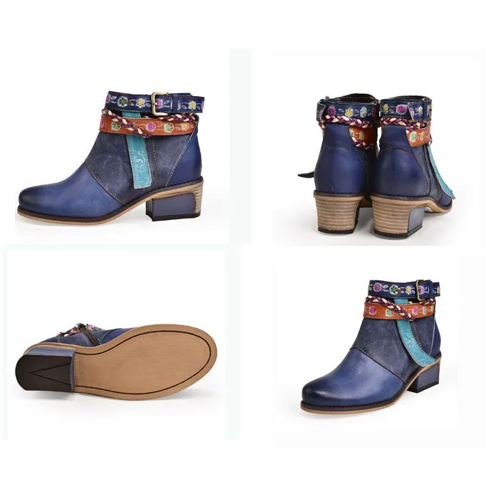 Vintage Handmade Ethnic Chunky Boots| Gift Shoes 36-42