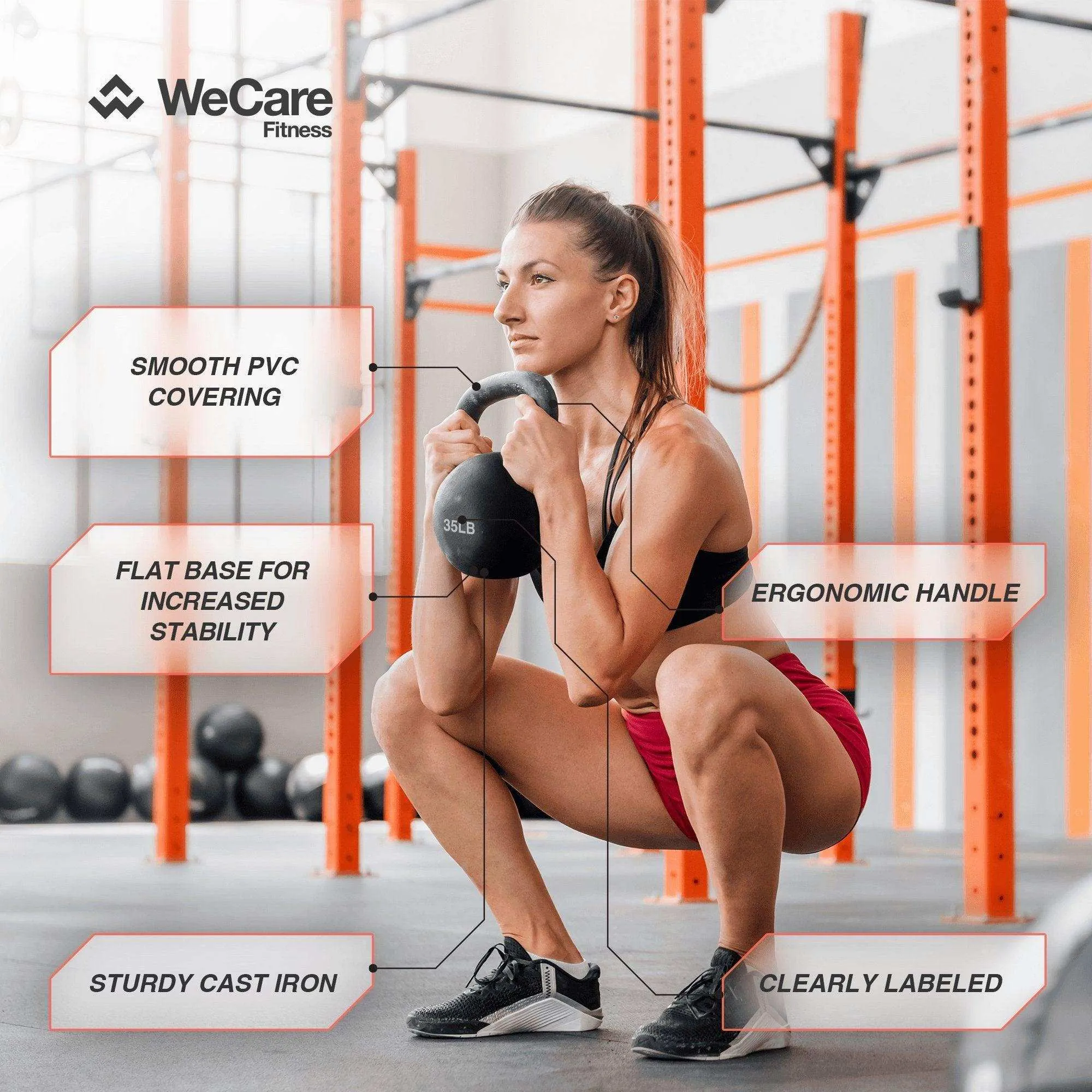 WeCare Fitness Cast Iron Kettlebell
