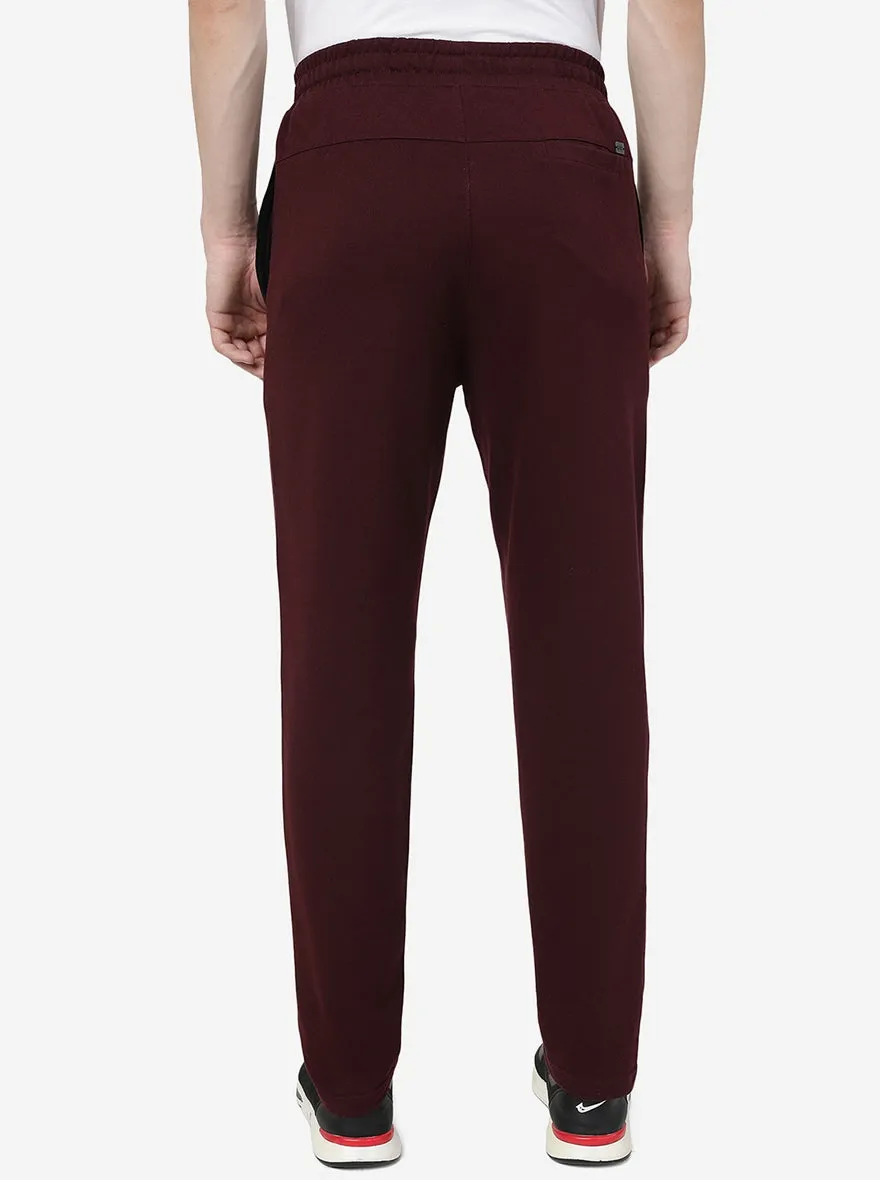 Wine Solid Regular Fit Track Pant | JadeBlue
