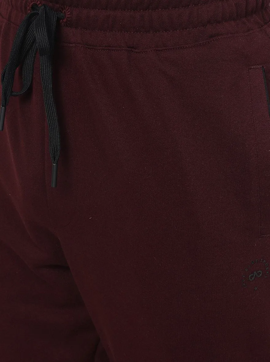 Wine Solid Regular Fit Track Pant | JadeBlue