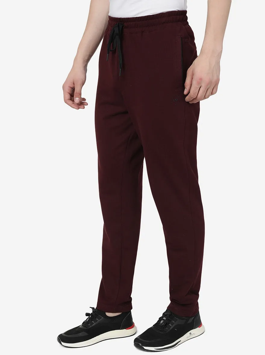 Wine Solid Regular Fit Track Pant | JadeBlue
