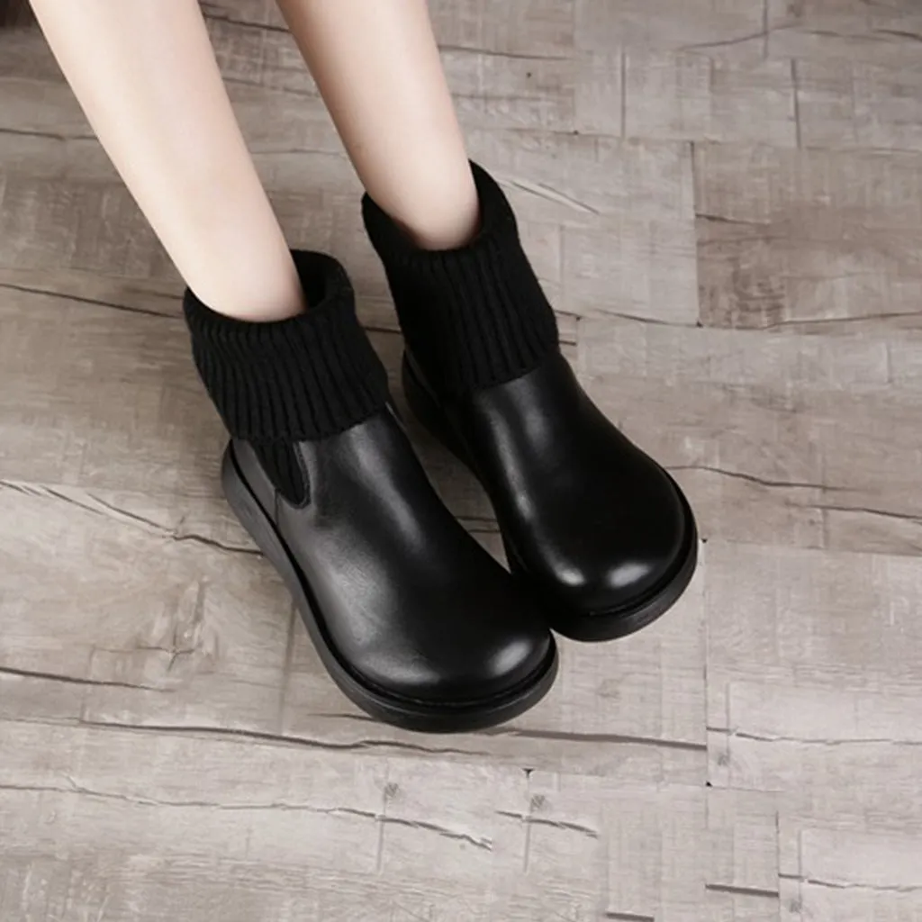 Winter Retro Leather Women's Short Boots | Gift Shoes