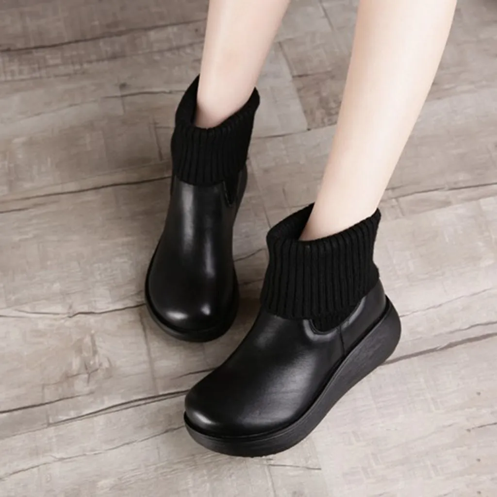 Winter Retro Leather Women's Short Boots | Gift Shoes