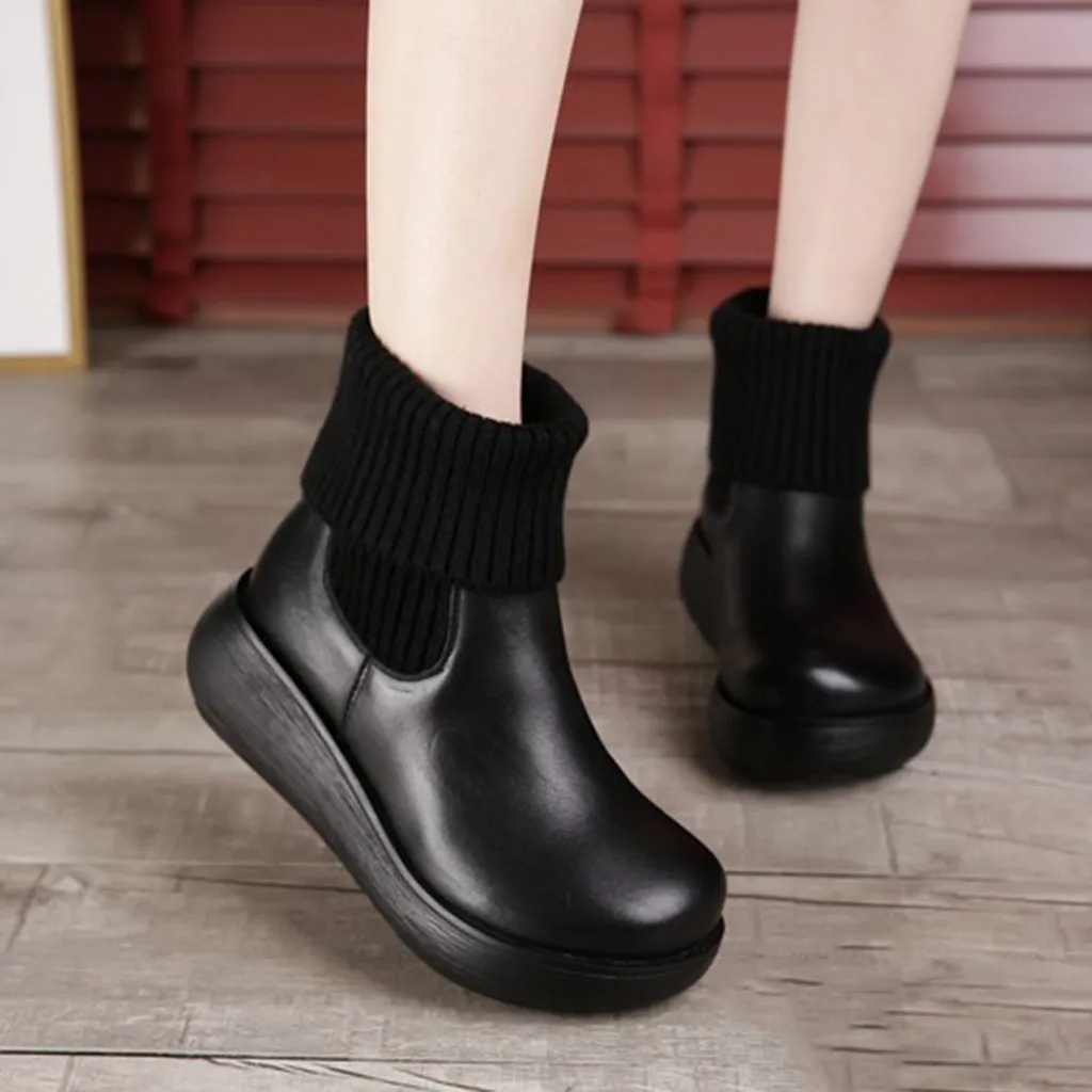 Winter Retro Leather Women's Short Boots | Gift Shoes