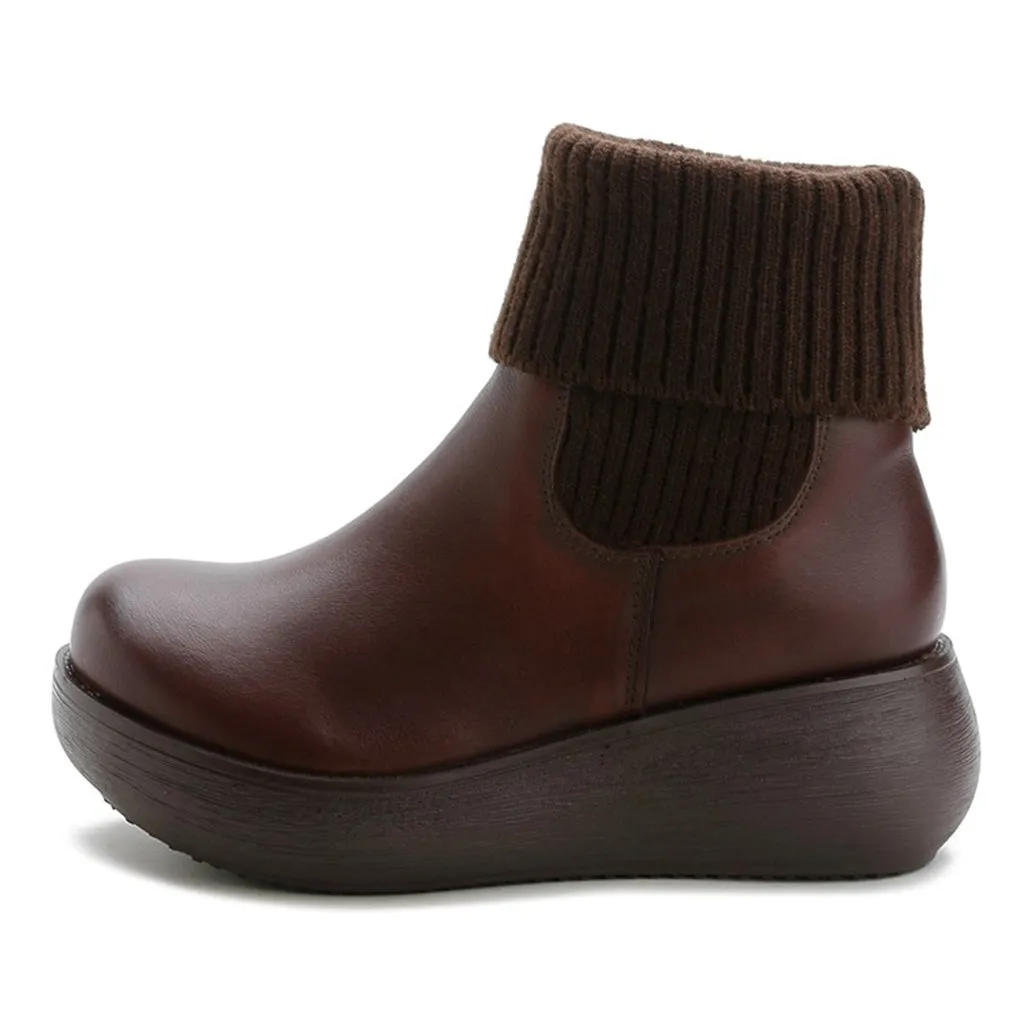 Winter Retro Leather Women's Short Boots | Gift Shoes