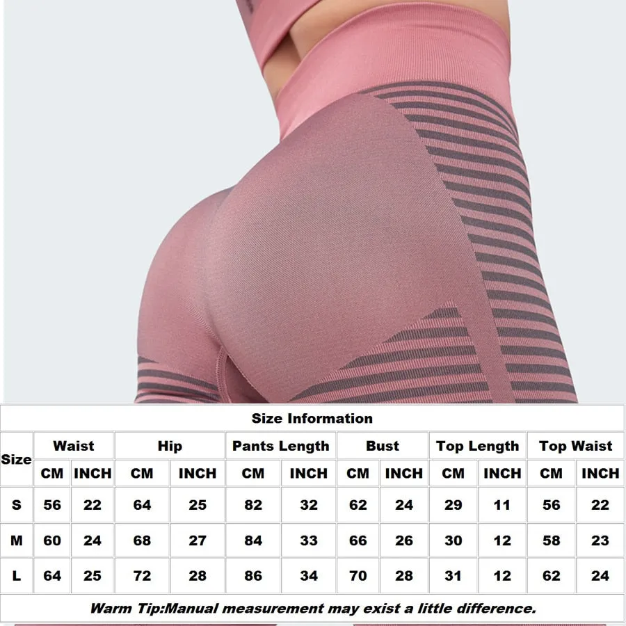 Women's Fitness Yoga Push-up Top & Bottom Set with  Compression Leggings
