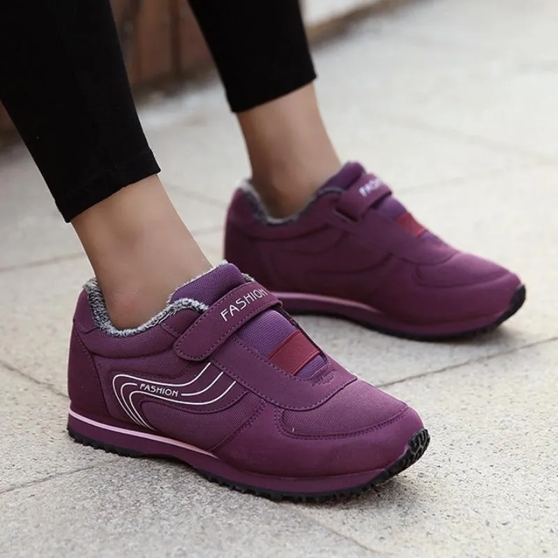 Women's Warm Fur Lined Tennis Shoes Sneakers