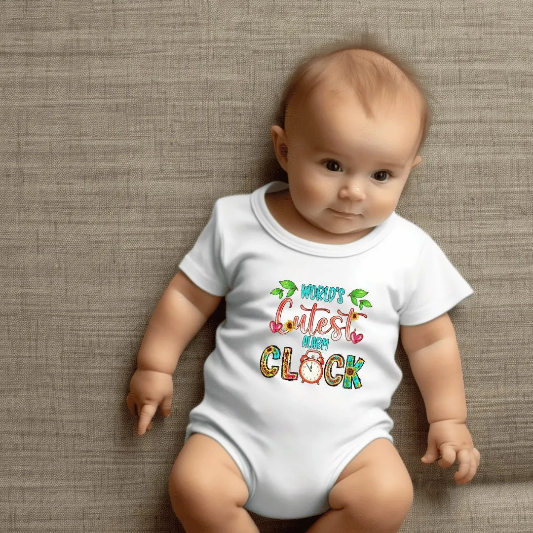 World Cutest Clock Bodysuit, Personalized Bodysuit, Custom Onesie, Trendy Bodysuit, Baby Onesie, Baby Shower Gift, Unique Onesie, Baby Gifts