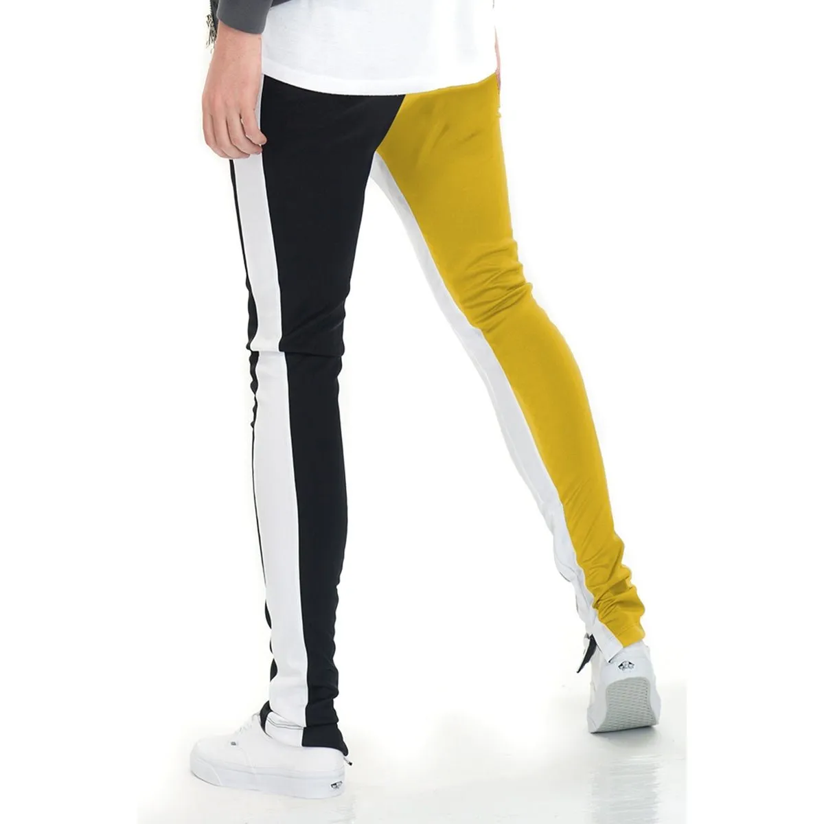 Yellow & Black Split Two Tone Track Pants